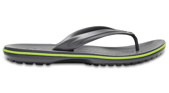 Crocs Crocband™ Flip; Graphite / Volt Green, W7/m5 In Graphite/volt Green