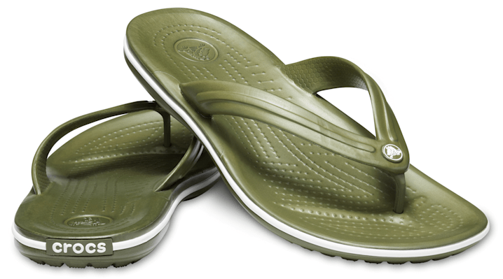 Crocs Crocband™ Flips Unisex Army Green / White - 11033-37P