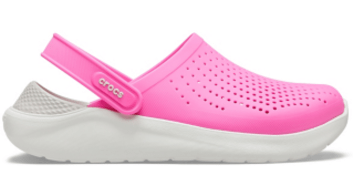 Crocs Literide Pink Sandals In Electric Pink/almost White