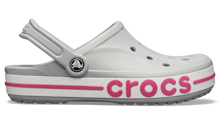 Crocs Bayaband Clog In Light Grey/candy Pink