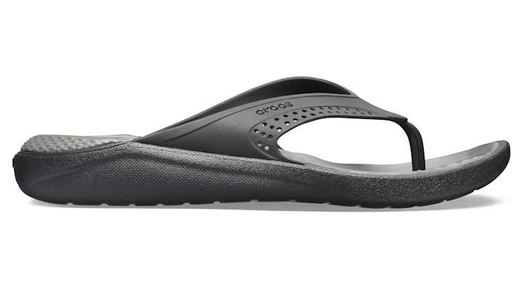 Crocs Literide Minimalistic Beach Flip-flops Dark Grey In Black/slate Grey