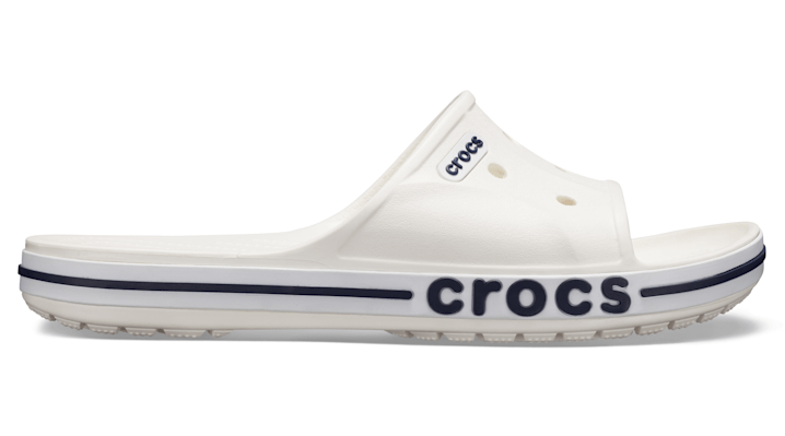 Crocs Bayaband Clog White Unisex Slippers In White/navy