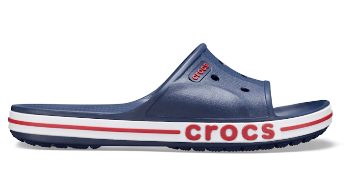 Crocs Bayaband Clog Blue White Red Unisex Slippers In Navy/pepper