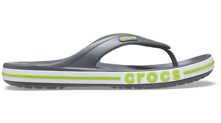 Crocs Bayaband Flip In Slate Grey/lime Punch