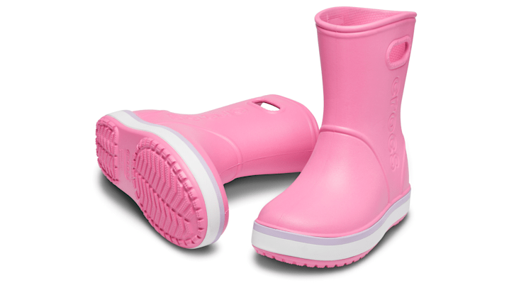 ＜クロックス公式＞ 長靴 KIDS' CROCBAND™ RAIN BOOT キッズ、子供用、男の子、女の子 ピンク 19.5cm クロックバンド レイン ブーツ キッズ