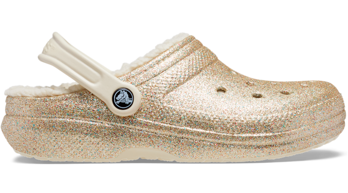 Crocs Classic Glitter Lined Clog In Multi/gold