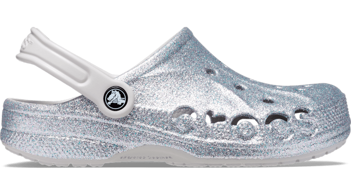 Crocs Baya Glitter Clog In Silver Glitter