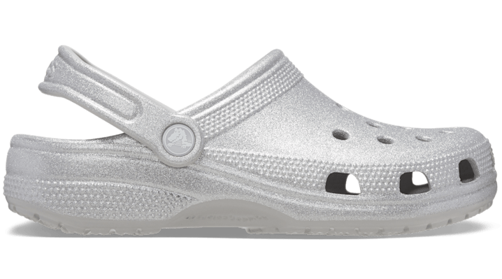 Image of Crocs Classic Glitter Clog; Silver Glitter, W6/M4