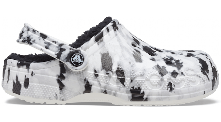 Crocs Baya Printed Lined Clog In White/grey