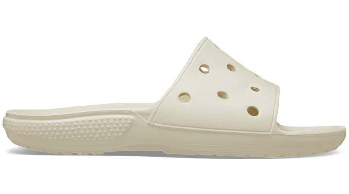 Crocs Classic Flat Sandals Unisex Beige In Bone