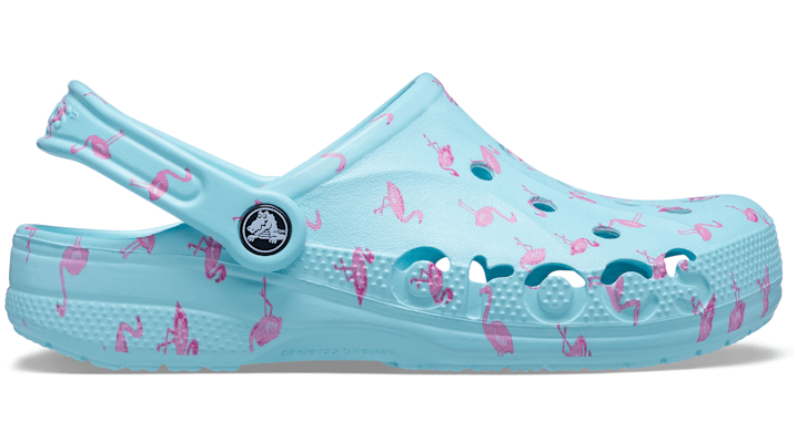 Blue clearance flamingo crocs