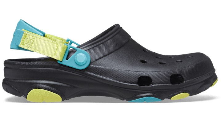 Crocs Classic Clog Beach Unisex Black Sandals In Black/multi