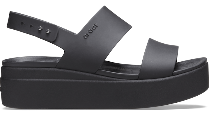 Crocs Brooklyn Low Wedge In Black/black