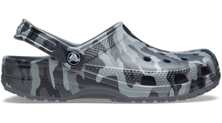 Shop Crocs Classic Printed Camo Clog In Slate Grey/multi