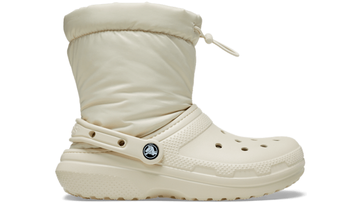 Crocs Classic Lined Neo Puff Boot Clogs Unisex Bone M11 In Bone