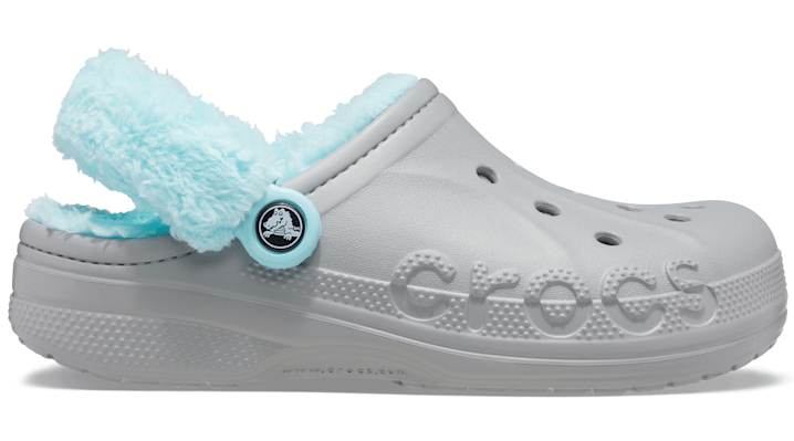 Crocs Baya Lined Fuzz-Strap Klompen Unisex Light Grey-Ice Blue 45