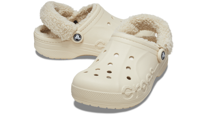 Crocs | Unisex | Baya Lined Fuzz-Strap | Clogs | Winter White | - 206633-11S