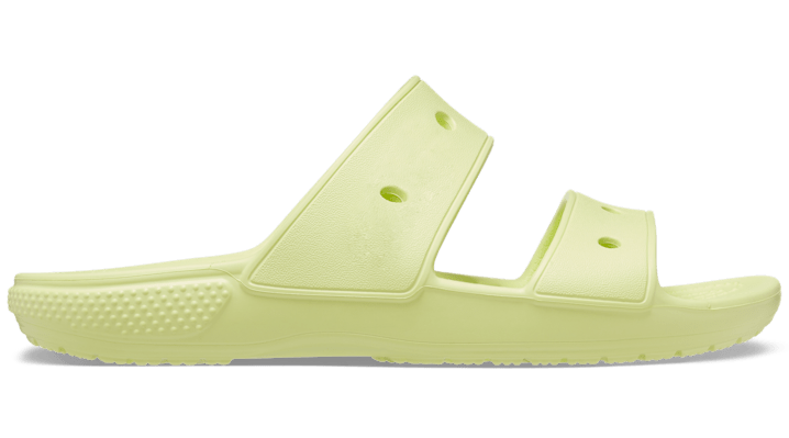 Crocs Soft Sole Cozy Sports Unisex Yellow Sandals In Lime Zest