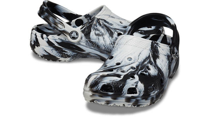 Crocs Sabots marbrés noir et blanc - 206867-103