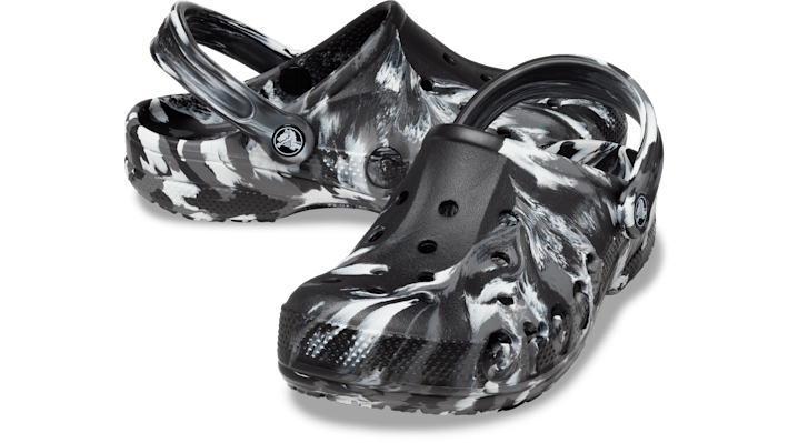 Crocs Baya Marbled Klompen Unisex Black / White - 206935-066