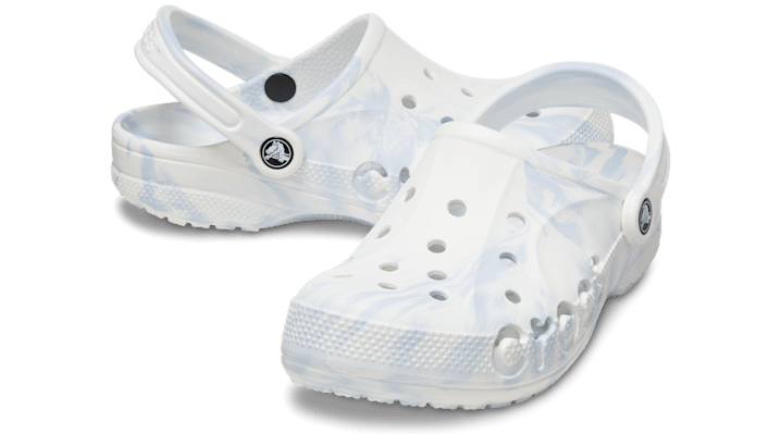 Crocs Baya Marbled Clogs Unisex White Multi