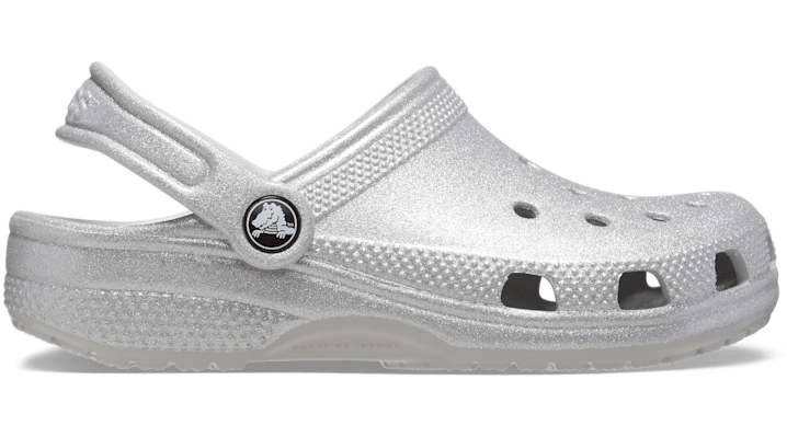 Crocs Toddler Classic Glitter Clog In Silver Glitter