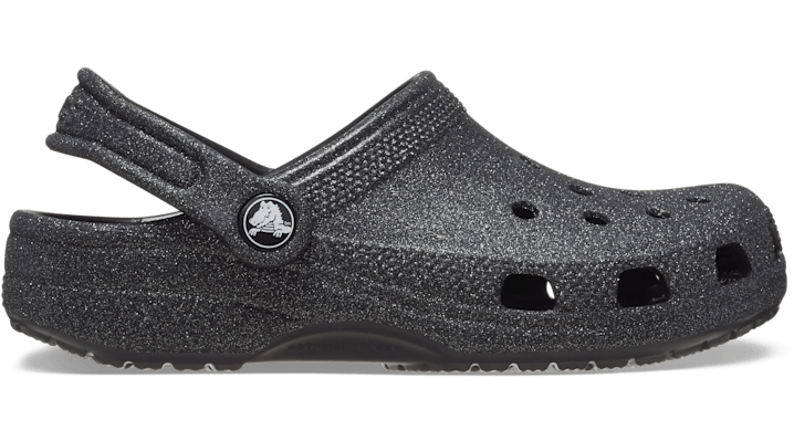 Crocs Toddler Classic Glitter Clog; Black Glitter