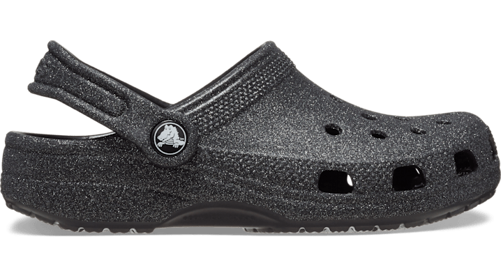 Crocs Kids' Classic Glitter Clog; Black Glitter