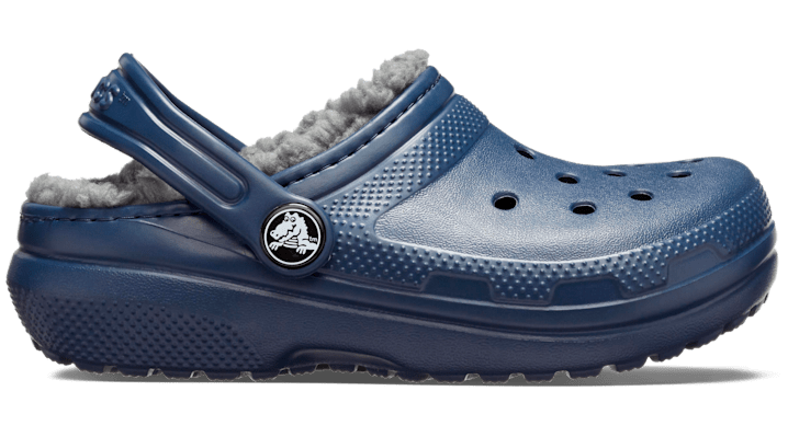 lined crocs navy