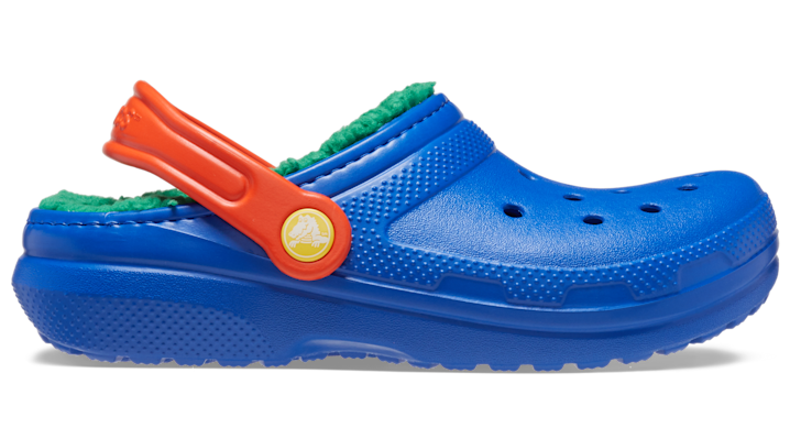 Shop Crocs | Kids | Toddler Classic Lined | Clogs | Blue Bolt / Multi | C10 In Blue Bolt/multi