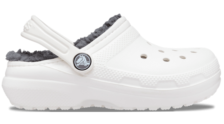 Crocs Kids' Classic Lined Clog In White/grey