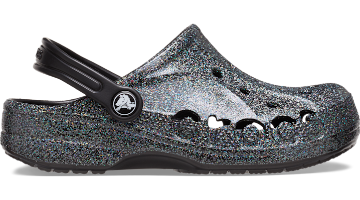 Black best sale glitter crocs