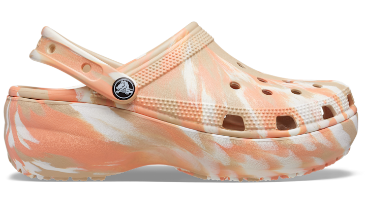 Crocs Classic Platform Marbled Clog In Chai/multi