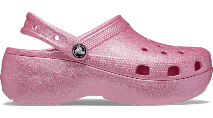 Image of Crocs Women's Classic Platform Glitter Clog; Pink Tweed, W11