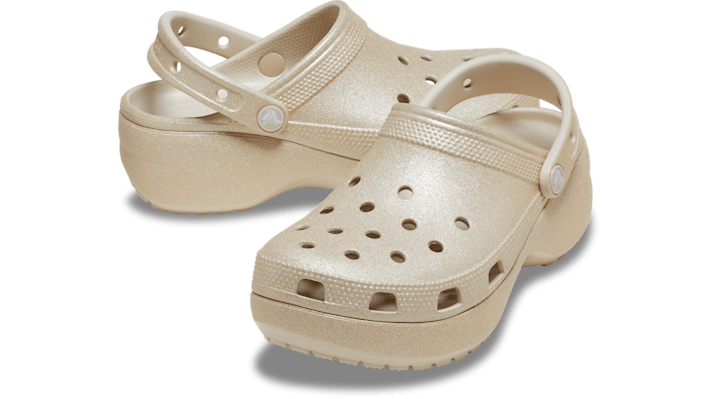 Crocs | Women | Classic Platform Glitter | Clogs | Champagne | - 207241-96O