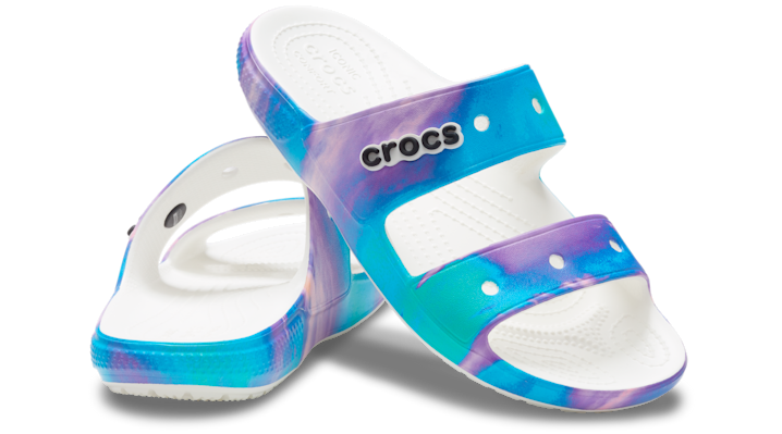 ＜クロックス公式＞ サンダル CLASSIC CROCS TIE-DYE GRAPHIC SANDAL メンズ、レディース ブルー/青 22cm クラシック クロックス タイダイ グラフィック サンダル