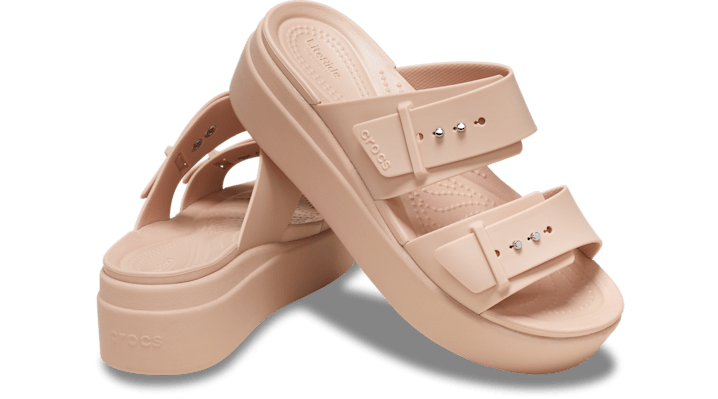 Crocs | Women | Brooklyn Buckle | Sandals | Pink Caramel | - 207431-7AF