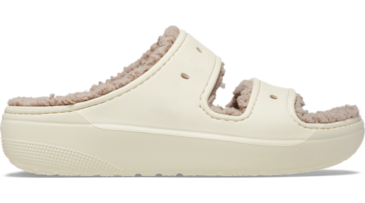 CROCS CLASSIC COZZZY SANDAL; BONE / MUSHROOM, M12