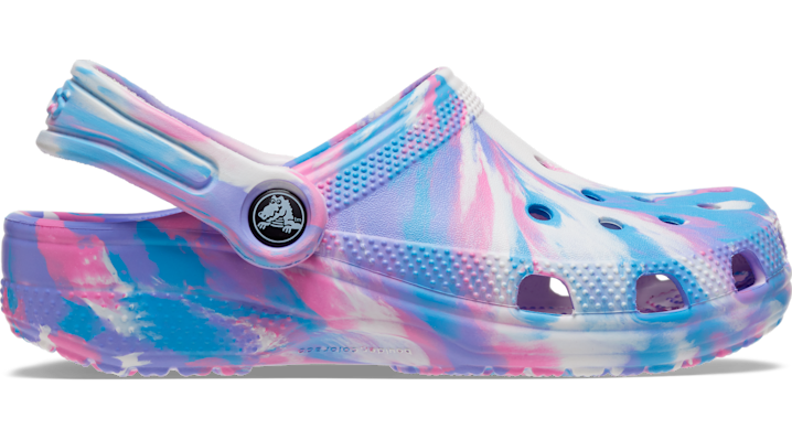 Crocs Kids' Classic Marbled Clog In White/pink
