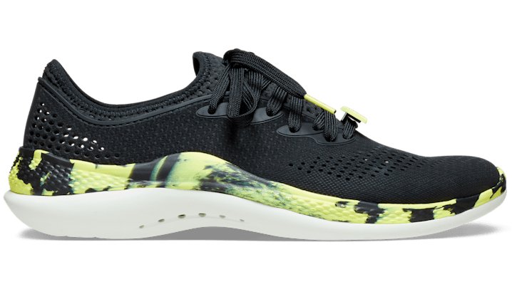 Crocs Men's Literide 360 Marbled Pacer; Black / Citrus, M5 In Black/citrus