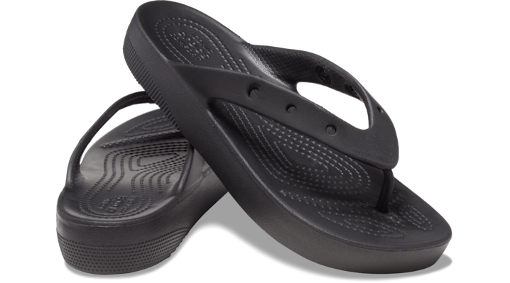 Crocs Classic Platform Flips Women Black - 207714-001