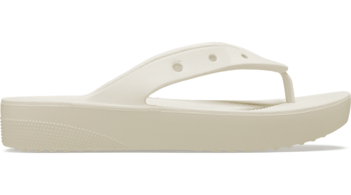 Shop Crocs Classic Platform Flip In Bone