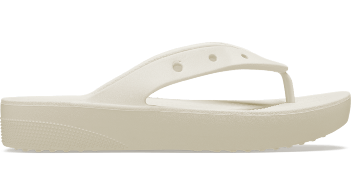 Crocs Womens Classic Platform Flip Flops In Bone