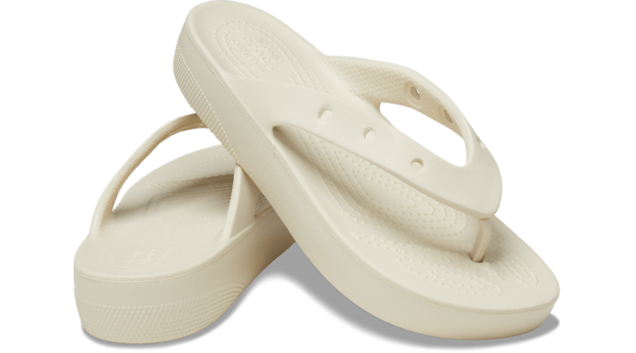 Crocs Women's Classic Platform Flip W in Bone - 207714-2Y2