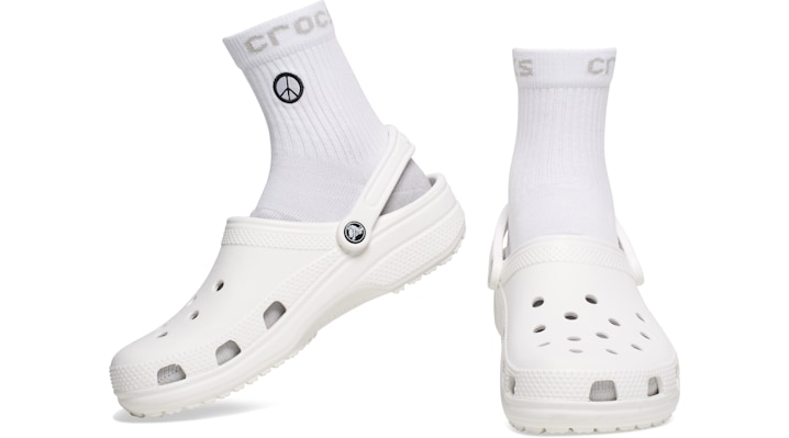 ＜クロックス公式＞ 靴 CROCS SOCKS ADULT QUARTER GRAPHIC 3-PACK メンズ、レディース ホワイト/白/ピンク/グリーン/緑 M クロックス ソックス アダルト クォーター グラフィック ３パック