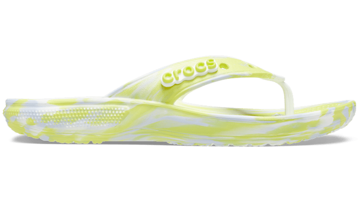 Crocs Classic Marble Slides Unisex White / Microchip - 207822-1FJ