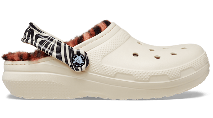 Crocs Classic Lined Animal Remix Clog In Bone/multi Animal