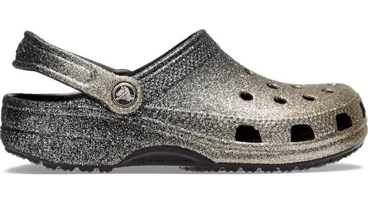 Crocs Classic Ombre Glitter Clogs Unisex Black / Gold M11