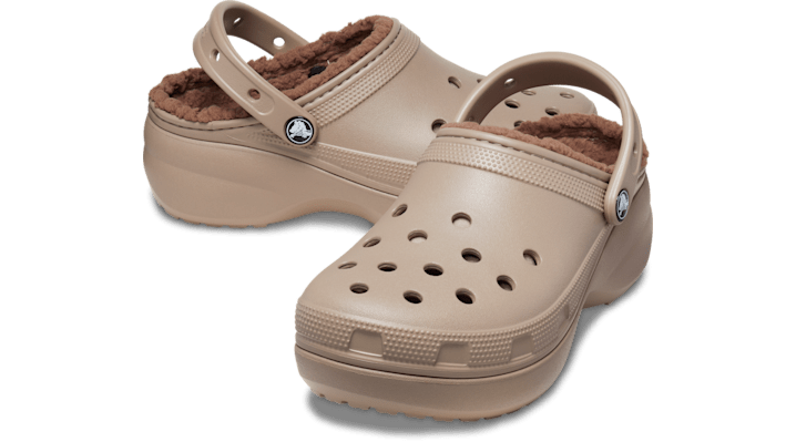 Crocs | Women | Classic Platform Lined | Clogs | Mushroom | - 207938-195
