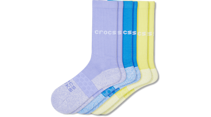 Crocs Socks Adult Twisted Yarn Crew Solid 3-Pack Schoenen Unisex Digital Violet-Multi M